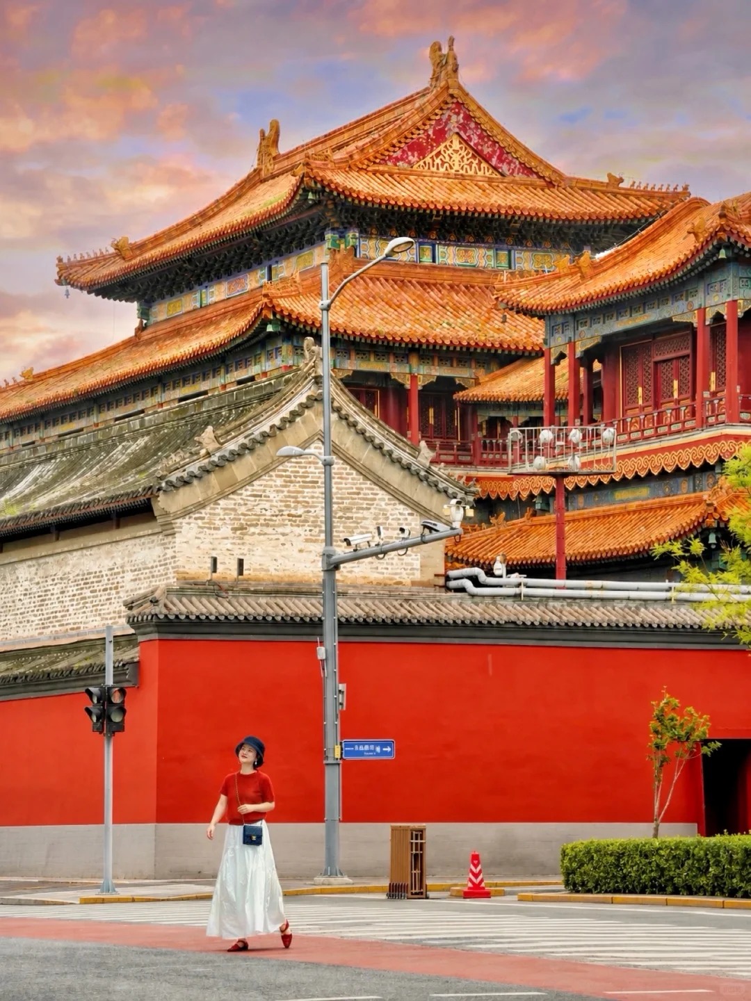 People walking a traditional street